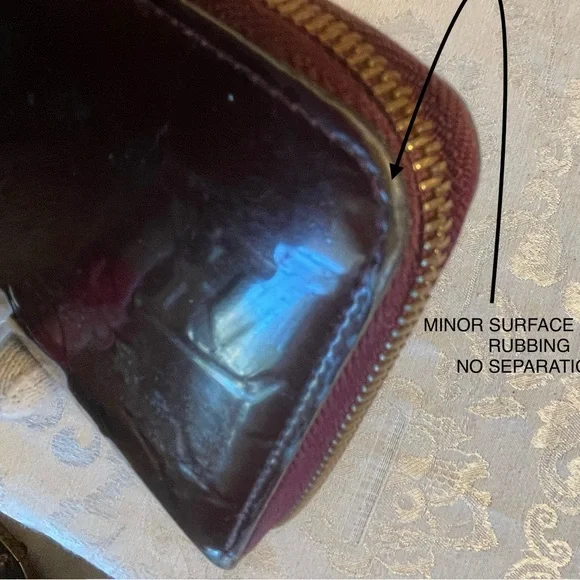 LOUIS VUITTON BURGUNDY VERNIS ZIP AROUND WALLET - Picture 7 of 15